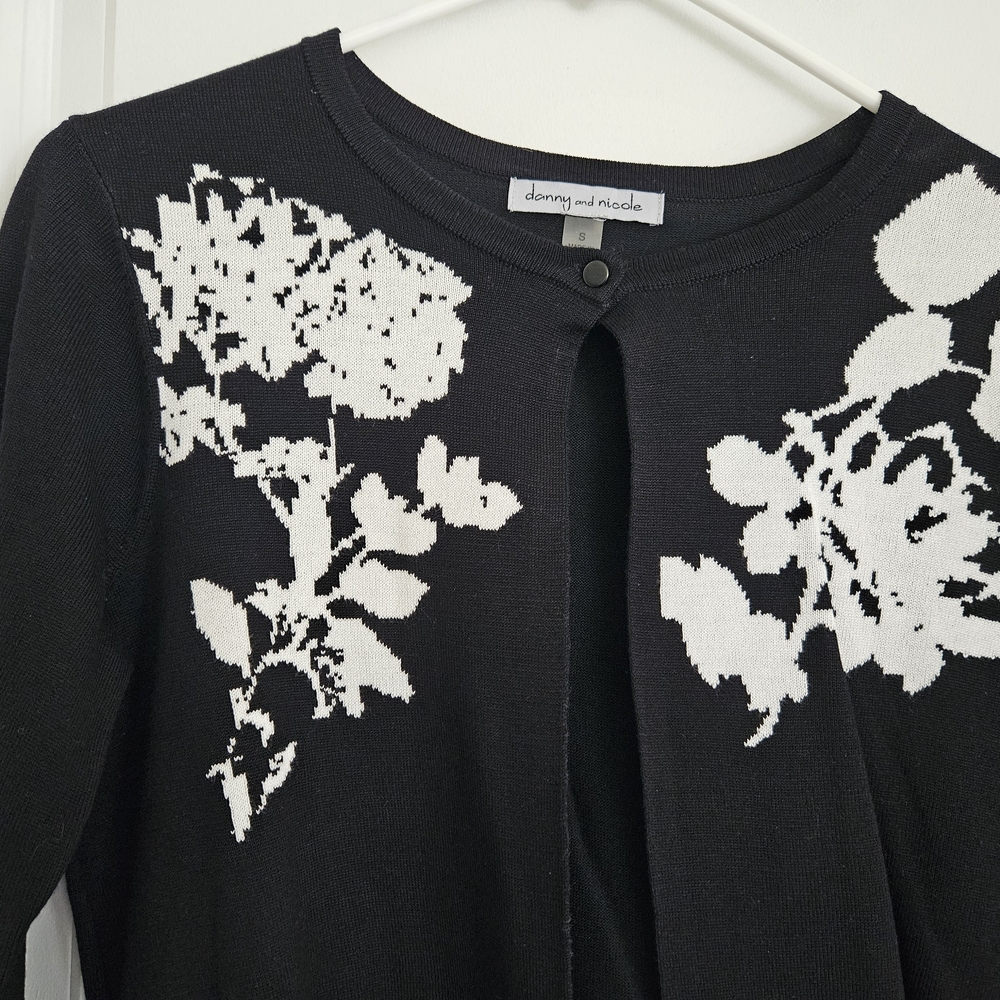 Danny and Nicole Black Floral Cardigan